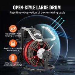 VEVOR 110-Volt 1/2-in dia x 100-ft L Steel core Corded Machine Augers