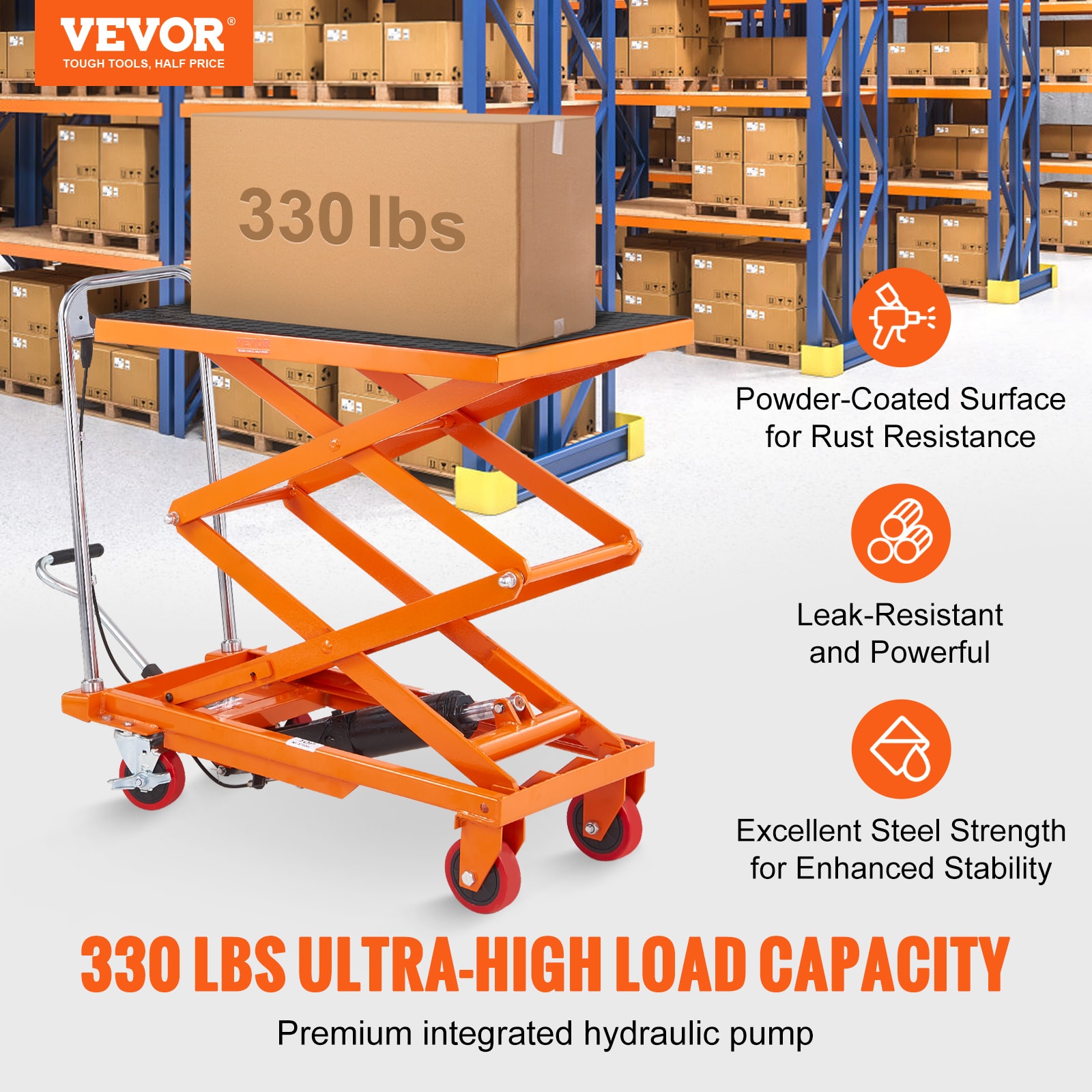 VEVOR 50-in Table 330-lb Capacity Utility Cart