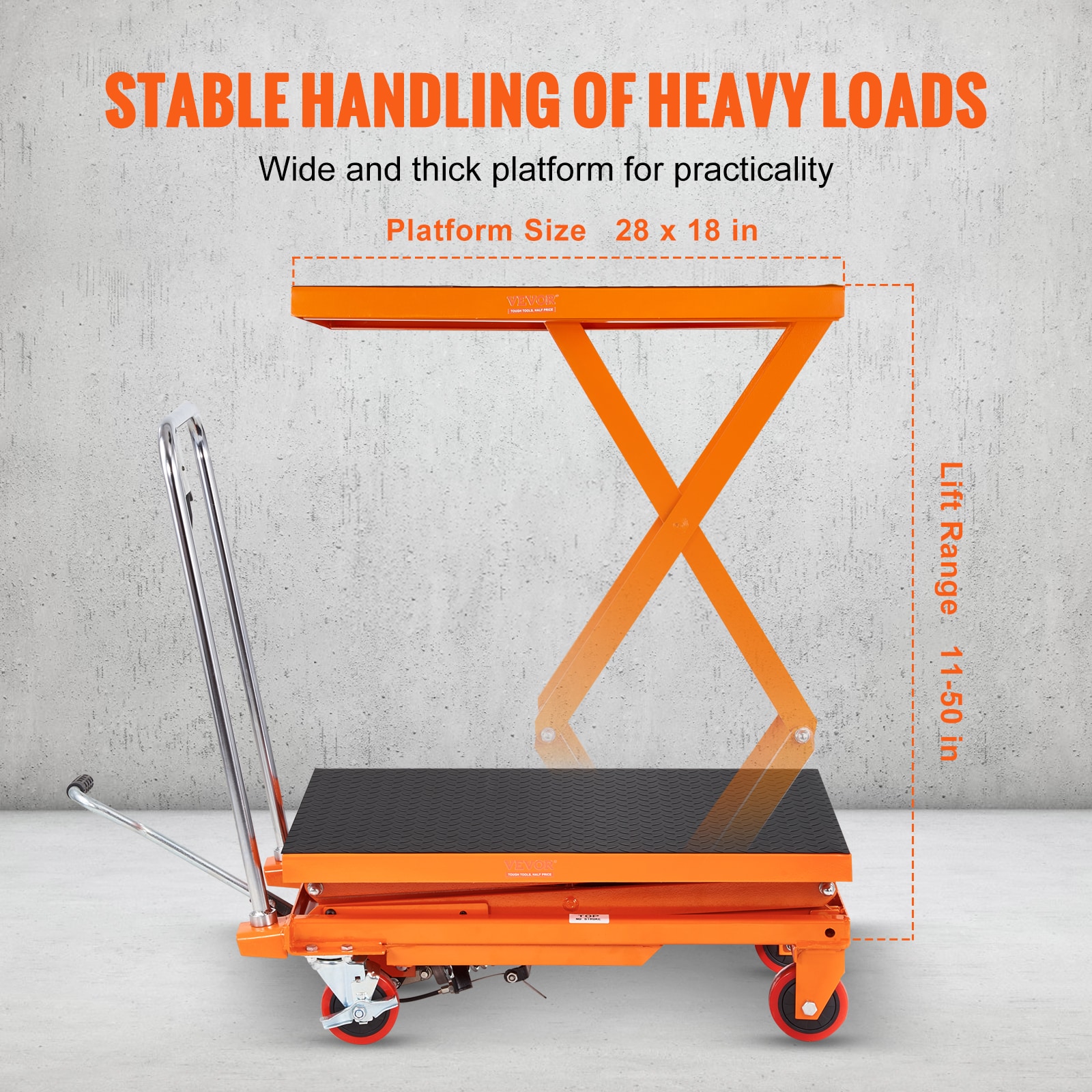 VEVOR 50-in Table 330-lb Capacity Utility Cart