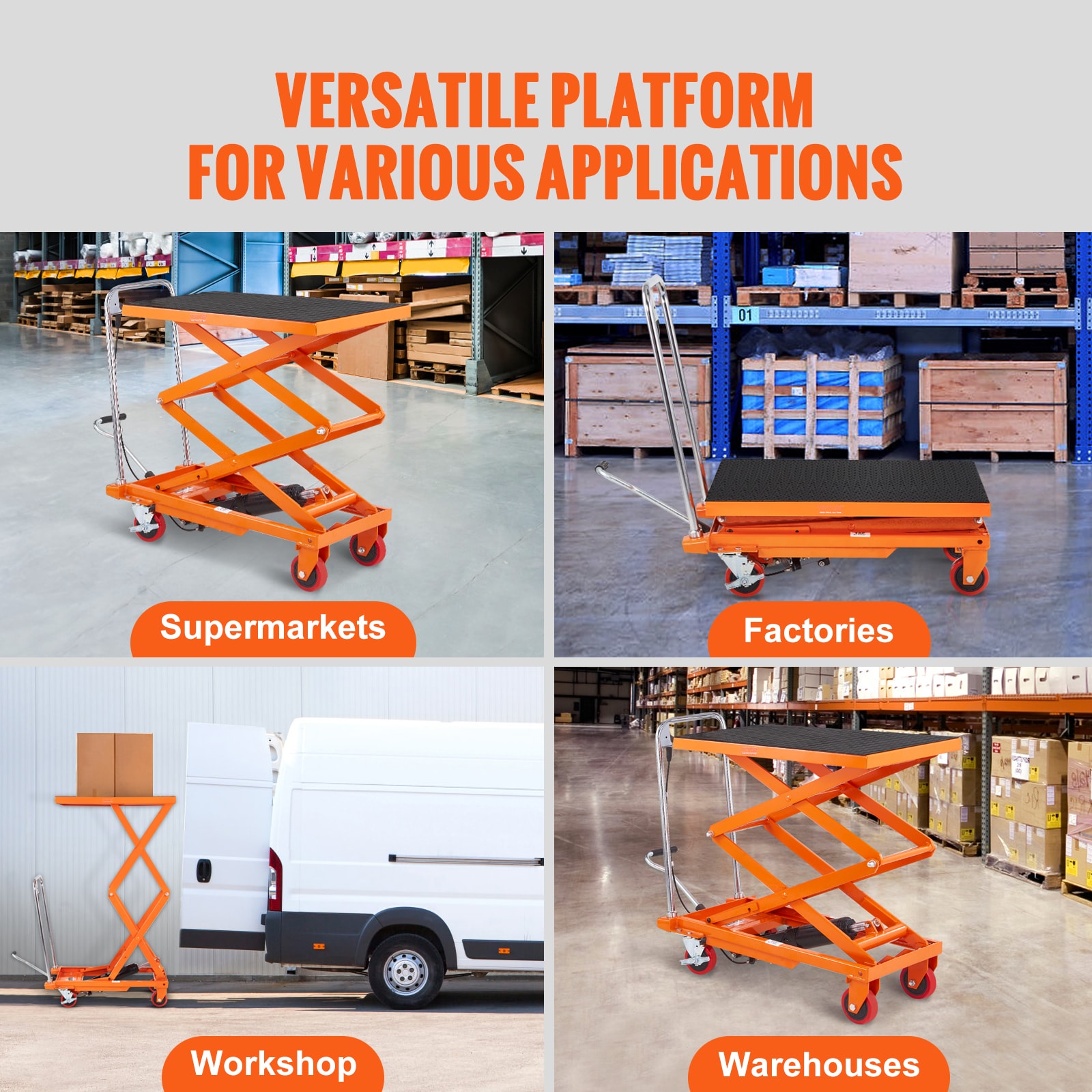 VEVOR 50-in Table 330-lb Capacity Utility Cart