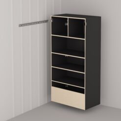 Prepac HangUps 36-in W x 72-in H x 20-in D Wall-mounted Composite wood Garage Cabinet in Black
