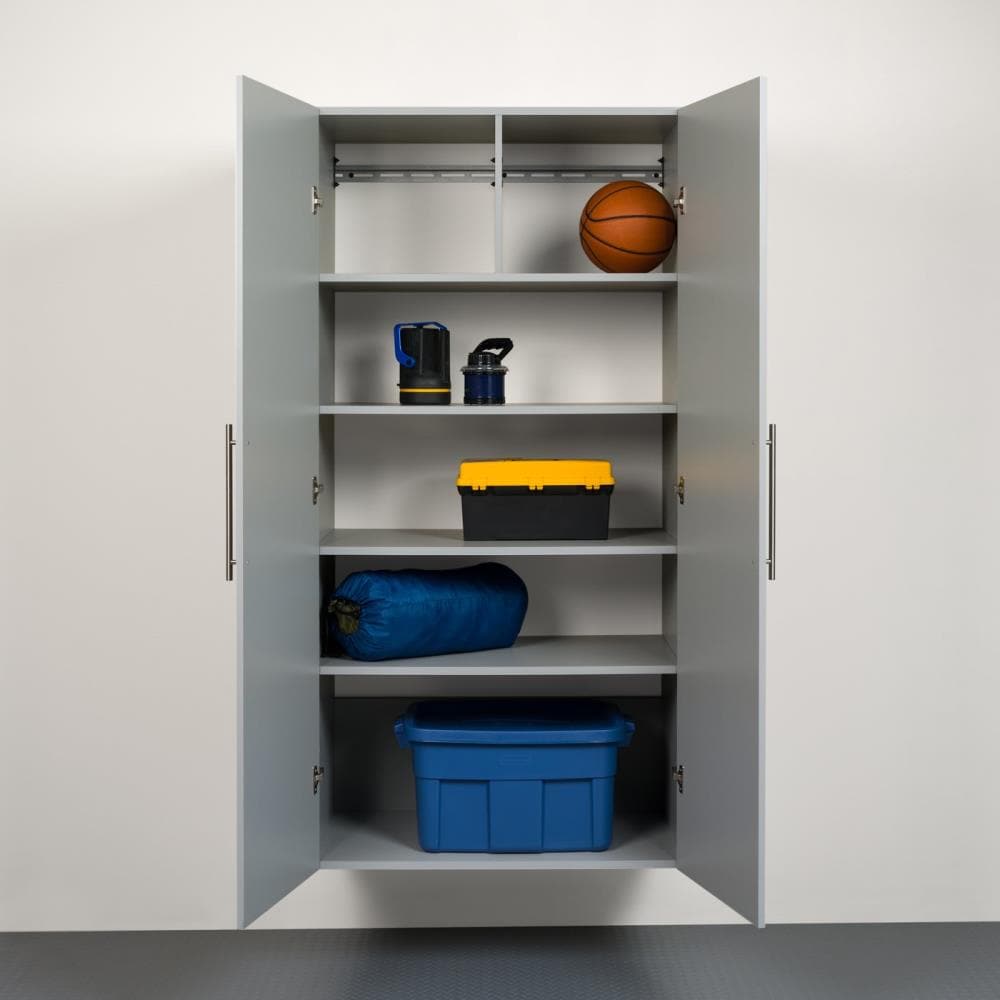 Prepac HangUps 36-in W x 72-in H x 20-in D Wall-mounted Composite wood Garage Cabinet in Gray