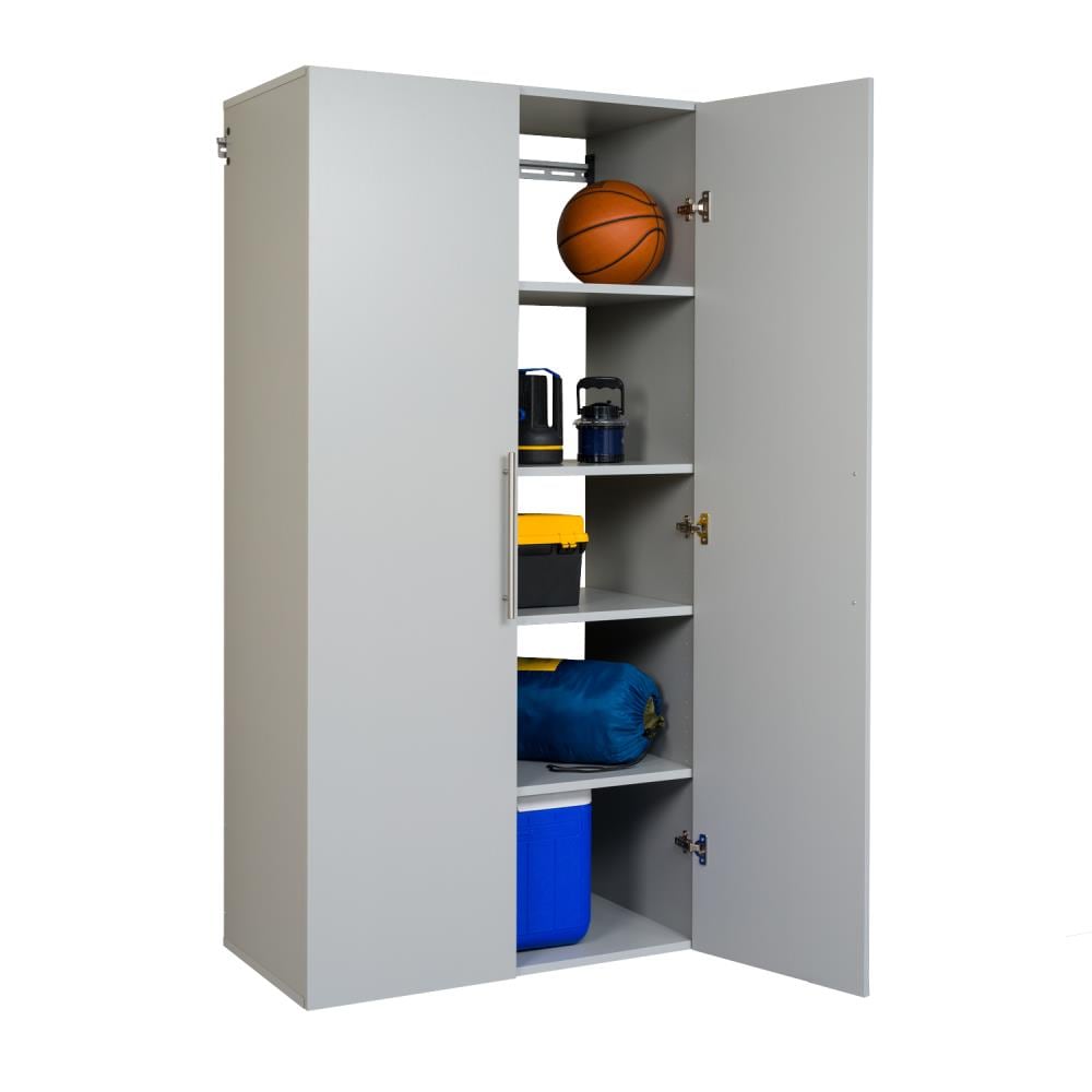 Prepac HangUps 36-in W x 72-in H x 20-in D Wall-mounted Composite wood Garage Cabinet in Gray