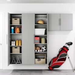 Prepac HangUps 36-in W x 72-in H x 20-in D Wall-mounted Composite wood Garage Cabinet in Gray