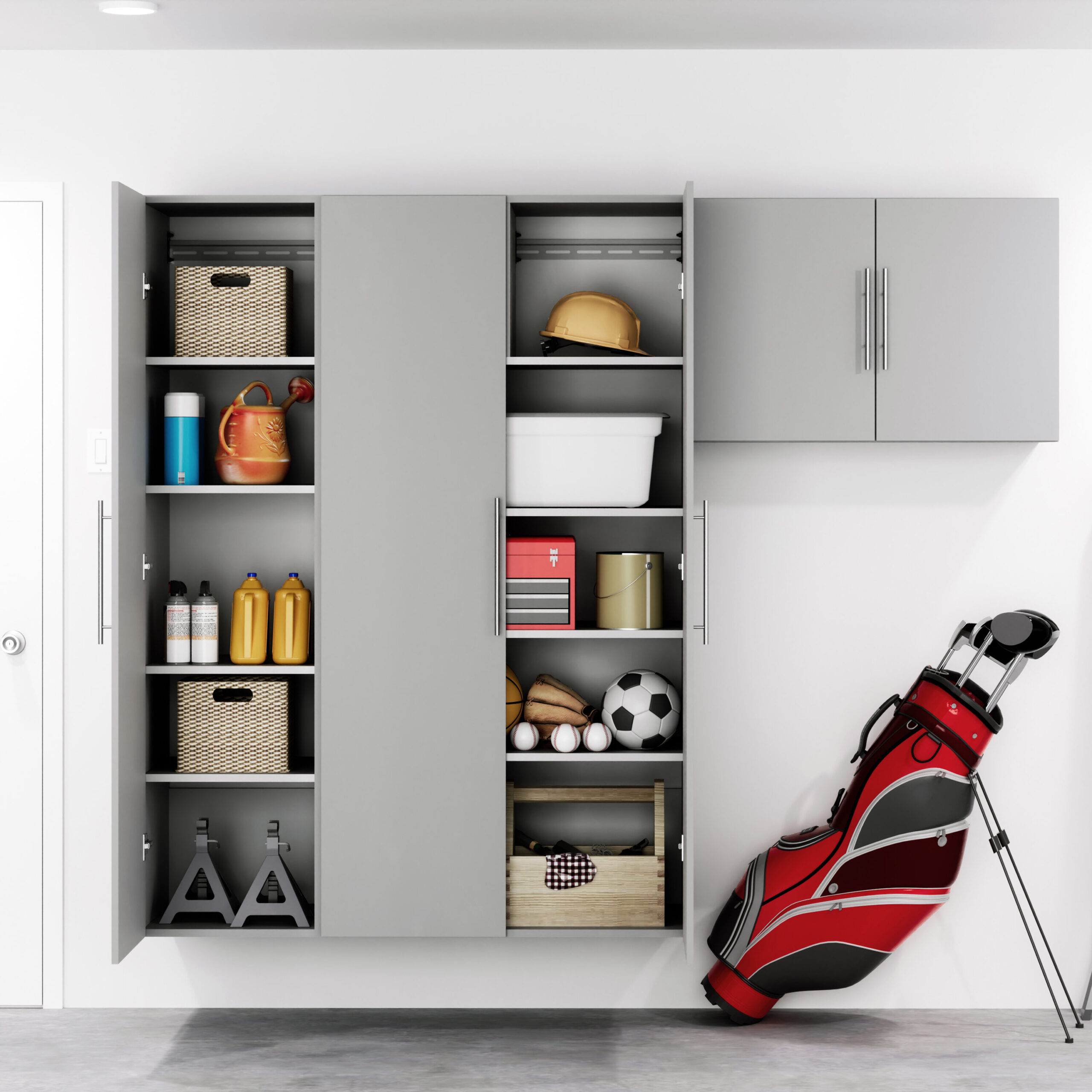 Prepac HangUps 36-in W x 72-in H x 20-in D Wall-mounted Composite wood Garage Cabinet in Gray