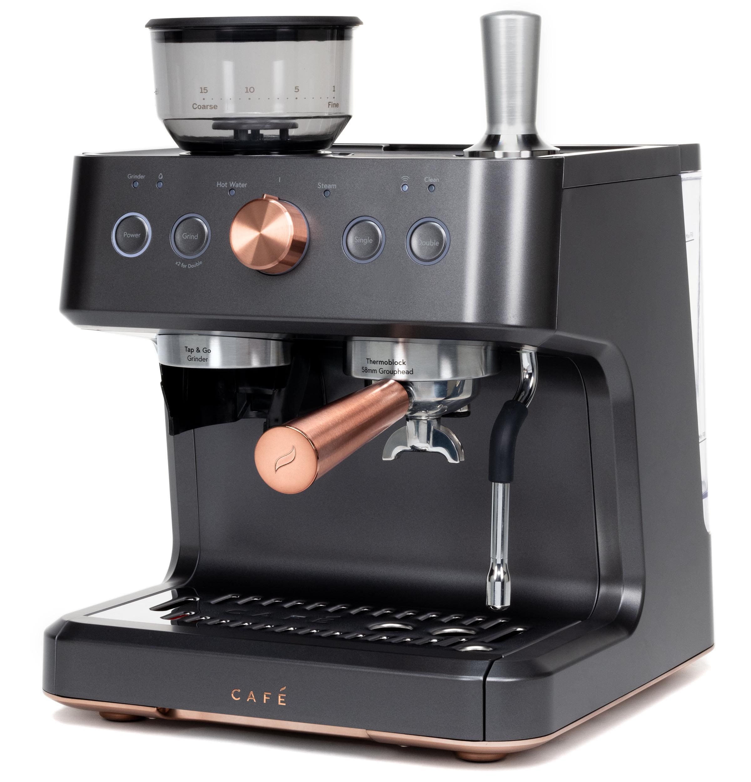 Cafe Bellissimo Semi automatic Stainless steel Programmable Wi-Fi Espresso Machine with Drip Tray ( Matte Black )