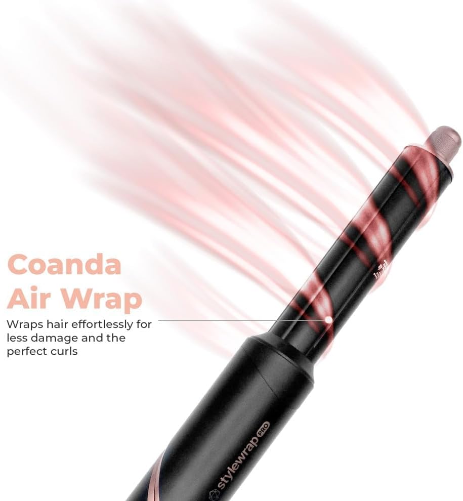 SRILabs StyleWrap Pro 7-in-1 Coanda Air Hair Multi Styler Dryer Brush with Negative Ions, Black