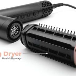 SRILabs StyleWrap Pro 7-in-1 Coanda Air Hair Multi Styler Dryer Brush with Negative Ions, Black