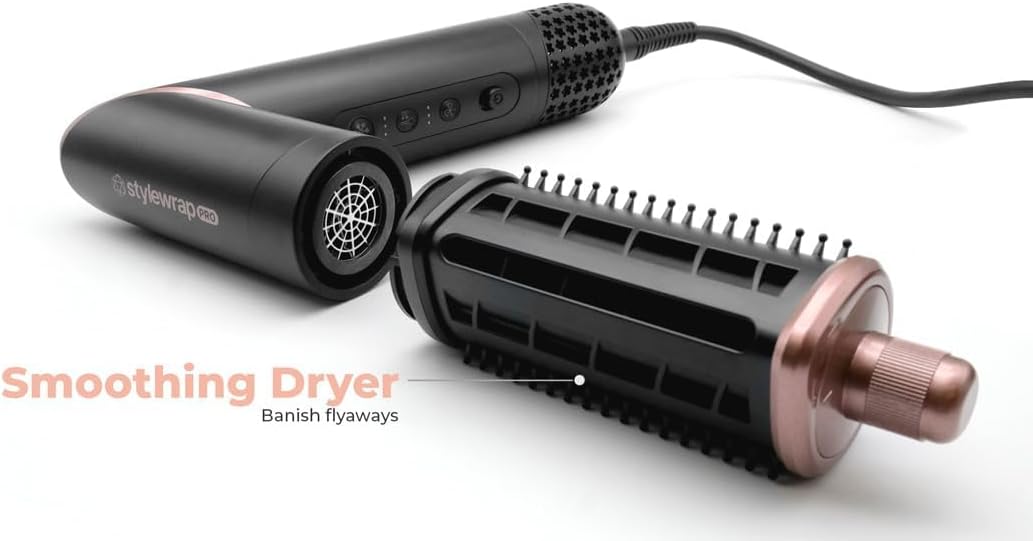 SRILabs StyleWrap Pro 7-in-1 Coanda Air Hair Multi Styler Dryer Brush with Negative Ions, Black