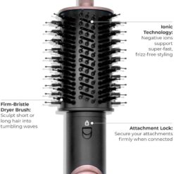 SRILabs StyleWrap Pro 7-in-1 Coanda Air Hair Multi Styler Dryer Brush with Negative Ions, Black
