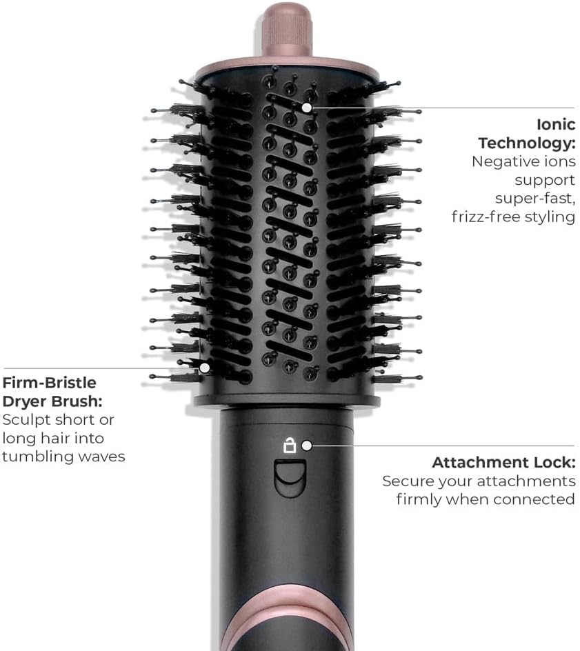 SRILabs StyleWrap Pro 7-in-1 Coanda Air Hair Multi Styler Dryer Brush with Negative Ions, Black