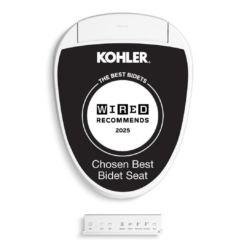 Kohler PureWash E820 Elongated Heated Bidet Toilet Seat, White with Remote Control