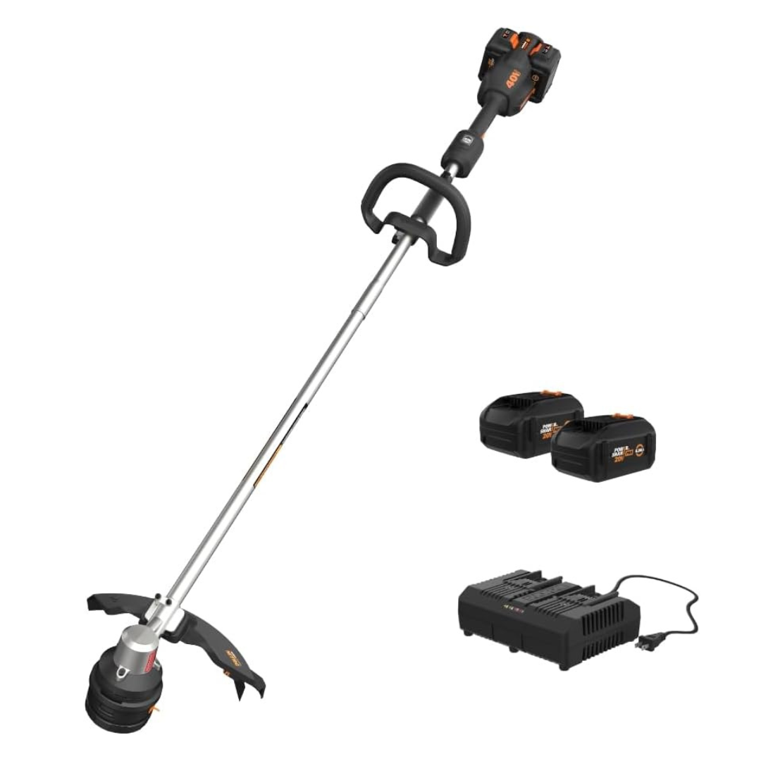 Worx Nitro 40V 15" Cordless String Trimmer with Brushless Motor, Powerful Grass Trimmer