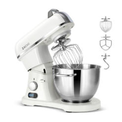 ZACME 8.4QT Commercial Stand Mixer 800W, Dough Hook, Whisk and Beater, Porcelain
