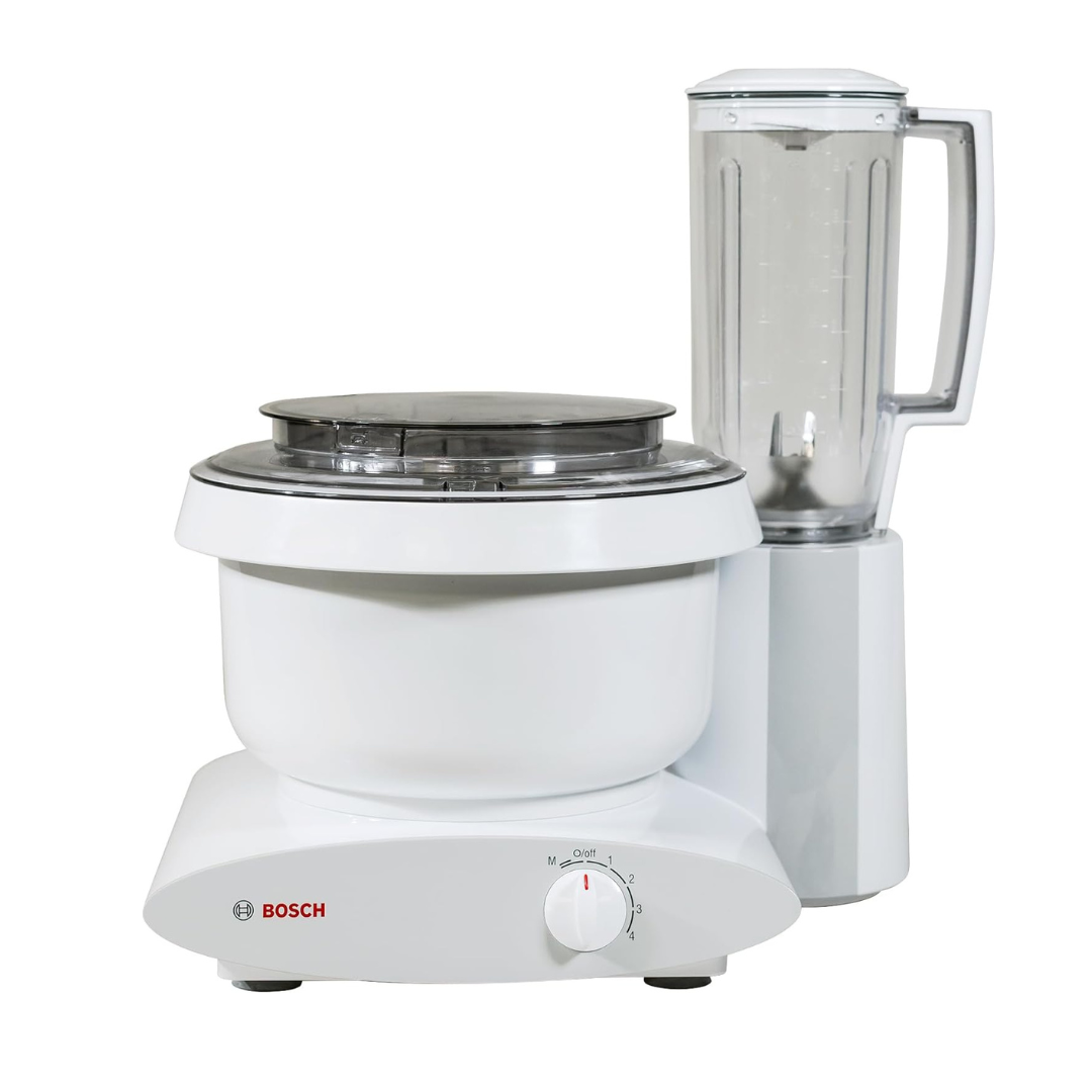 Bosch Universal Plus Stand Mixer 500 Watt, 6.5 Quarts with Wire Whips, Dough Hook, NutriMill Dough Hook Extender, and Blender Bundle