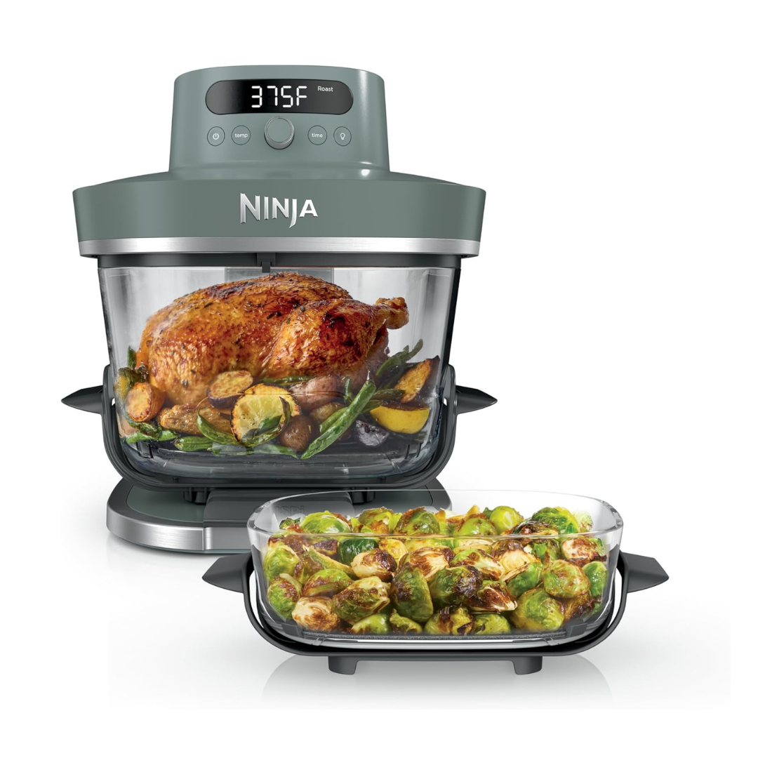 Ninja Crispi Pro 6-in-1 Glass Air Fryer | 6qt & 2.5qt Glass Containers with Storage Lids | Ash Grey | AS101DG
