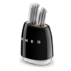 Smeg Black Stainless Steel Knife Block Set