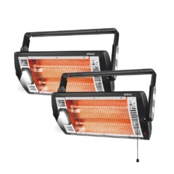 Shinic 2 Packs Electric Garage Heaters, 1500W/750W Ceiling Mounted Heater Radiant Heaters