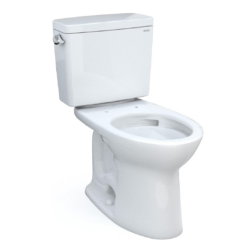 TOTO Drake Two-Piece Elongated 1.6 GPF Universal Height TORNADO FLUSH Toilet with CEFIONTECT, Cotton White - CST776CSFG#01