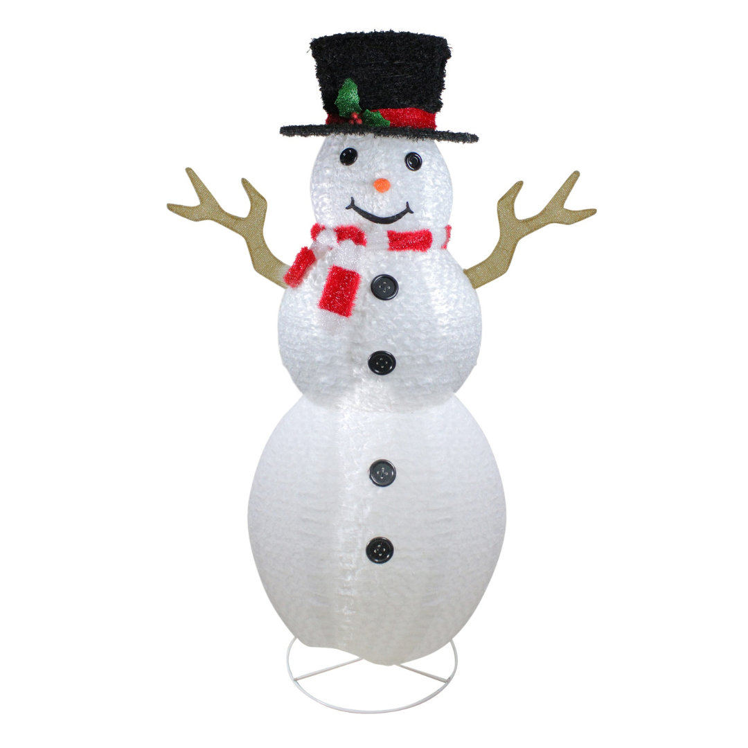 Northlight 72-in Freestanding Snowman Yard decoration with White Incandescent Lights