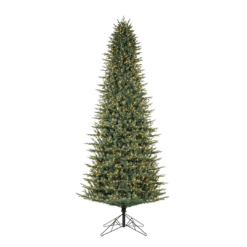 GE 12-ft Montana fir Pre-lit Artificial Christmas Tree with White LED Lights