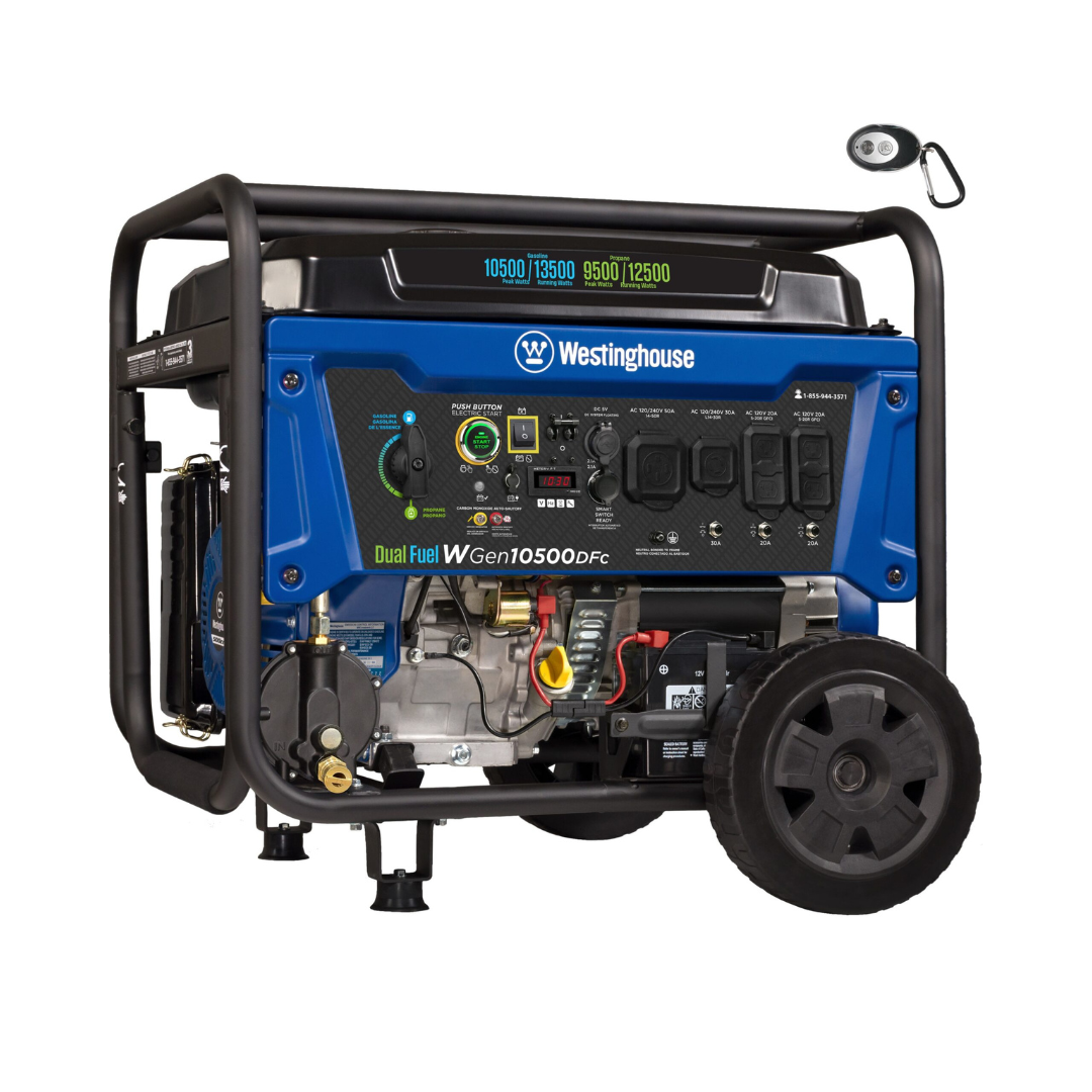Westinghouse WGen10500DFc Remote Start 13500 / 10500 -Watt Dual fuel Portable Generator