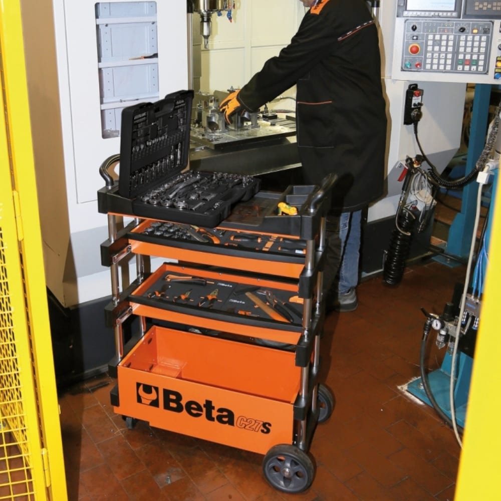 Beta C27S 27-in W x 36-in H x 12-in D 2 -Drawer Orange Steel Rolling Tool Box