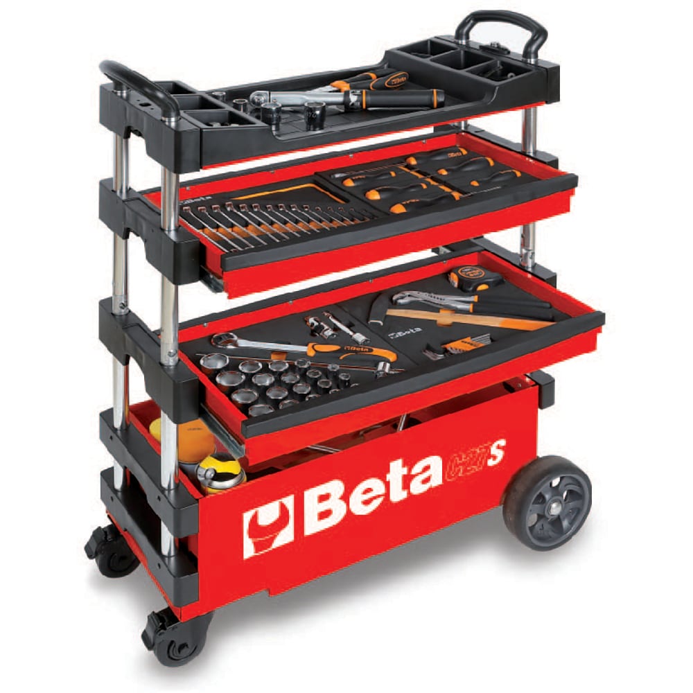 Beta C27S 27-in W x 36-in H x 12-in D 2 -Drawer Red Steel Rolling Tool Box