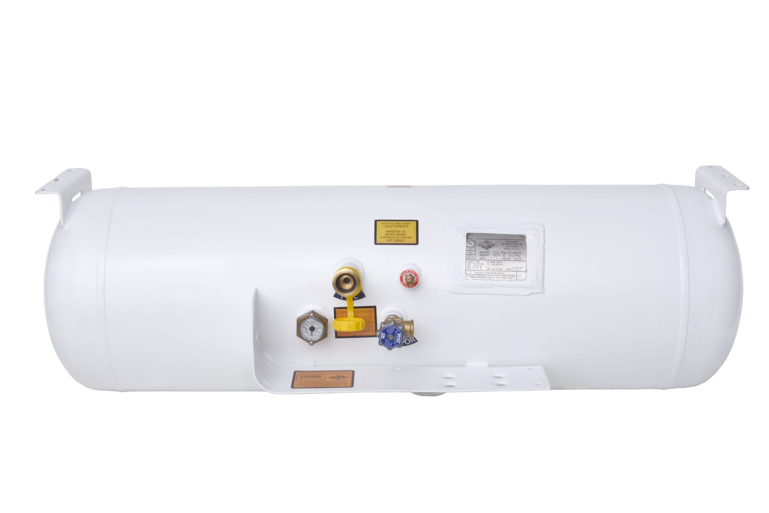Flame King 48"x14" Horizontal ASME RV Prop Tank 29.3 Gal Cyl Steel Propane tank
