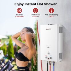 Camplux 16L 4.22-GPM 110,000-BTU Outdoor Portable Liquid Propane Tankless Water Heater