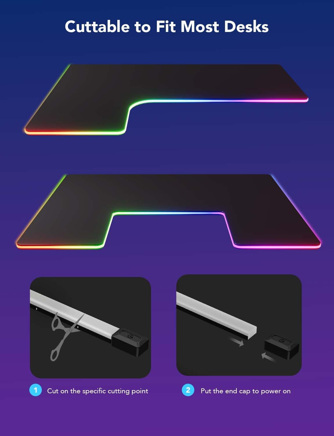 Govee RGBIC Neon Rope Lights for Desks, 16.4ft LED Gaming Desk Lights, Neon LED Strip Lights Syncing