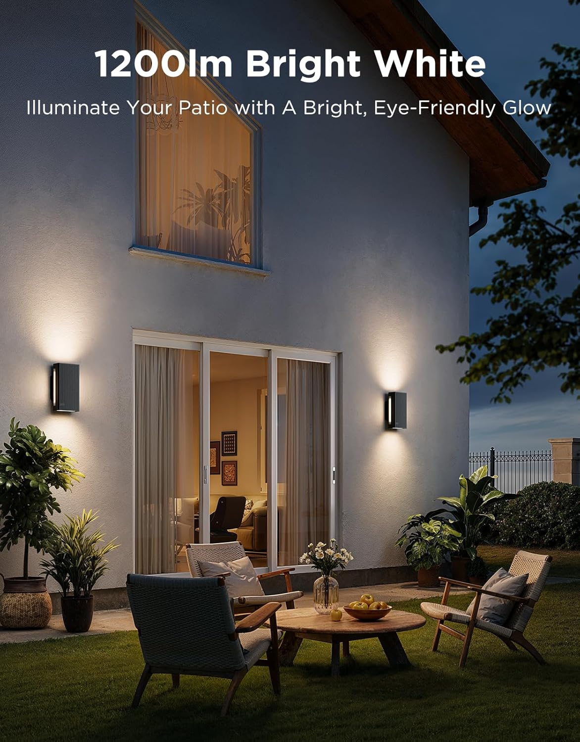 Govee Outdoor UpDown Wall Light, 2 Pack, 1200LM RGBICWW Smart Porch Lights Outdoor with 64 Scene Modes
