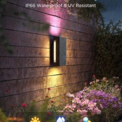 Govee Outdoor UpDown Wall Light, 2 Pack, 1200LM RGBICWW Smart Porch Lights Outdoor with 64 Scene Modes