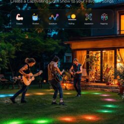 Govee Outdoor Ground Lights 2, 50ft Patio Decorations, 15 Pack RGBIC Pathway Lights with 100LM Warm White, IP67 Waterproof, 63 Scene Modes, Works with Alexa, Google Assistant