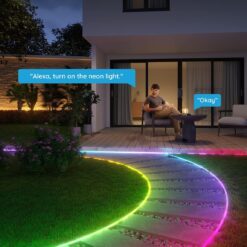 Govee Outdoor Neon Rope Lights, 32.8ft RGBIC IP67 Waterproof Patio Decorations with 64 Scene Modes, Music Sync, Flexible LED Outdoor Lights, Neon Lights Work with Alexa, Google Assistant