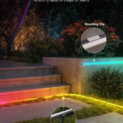 Govee Outdoor Neon Rope Lights, 32.8ft RGBIC IP67 Waterproof Patio Decorations with 64 Scene Modes, Music Sync, Flexible LED Outdoor Lights, Neon Lights Work with Alexa, Google Assistant