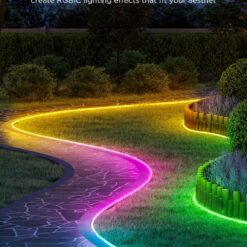 Govee Outdoor Neon Rope Lights, 65.6ft RGBIC IP67 Waterproof Outdoor Decorations with 64 Scene Modes, Music Sync, Flexible LED Lights, Neon Lights Work with Alexa, Google Assistant