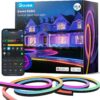 Govee Outdoor Neon Rope Lights, 65.6ft RGBIC IP67 Waterproof Outdoor Decorations with 64 Scene Modes, Music Sync, Flexible LED Lights, Neon Lights Work with Alexa, Google Assistant