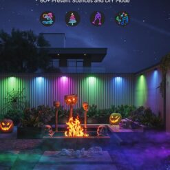 Govee Outdoor Deck Lights, Smart WiFi Outdoor Lights Work with Alexa, Google, Matter, App Control, Wired 18 Packs (112ft)