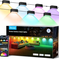 Govee Outdoor Deck Lights, Smart WiFi Outdoor Lights Work with Alexa, Google, Matter, App Control, Wired 18 Packs (112ft)