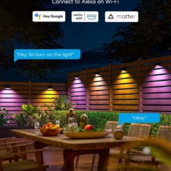 Govee Outdoor Deck Lights, Smart WiFi Outdoor Lights Work with Alexa, Google, Matter, App Control, Wired 18 Packs (112ft)