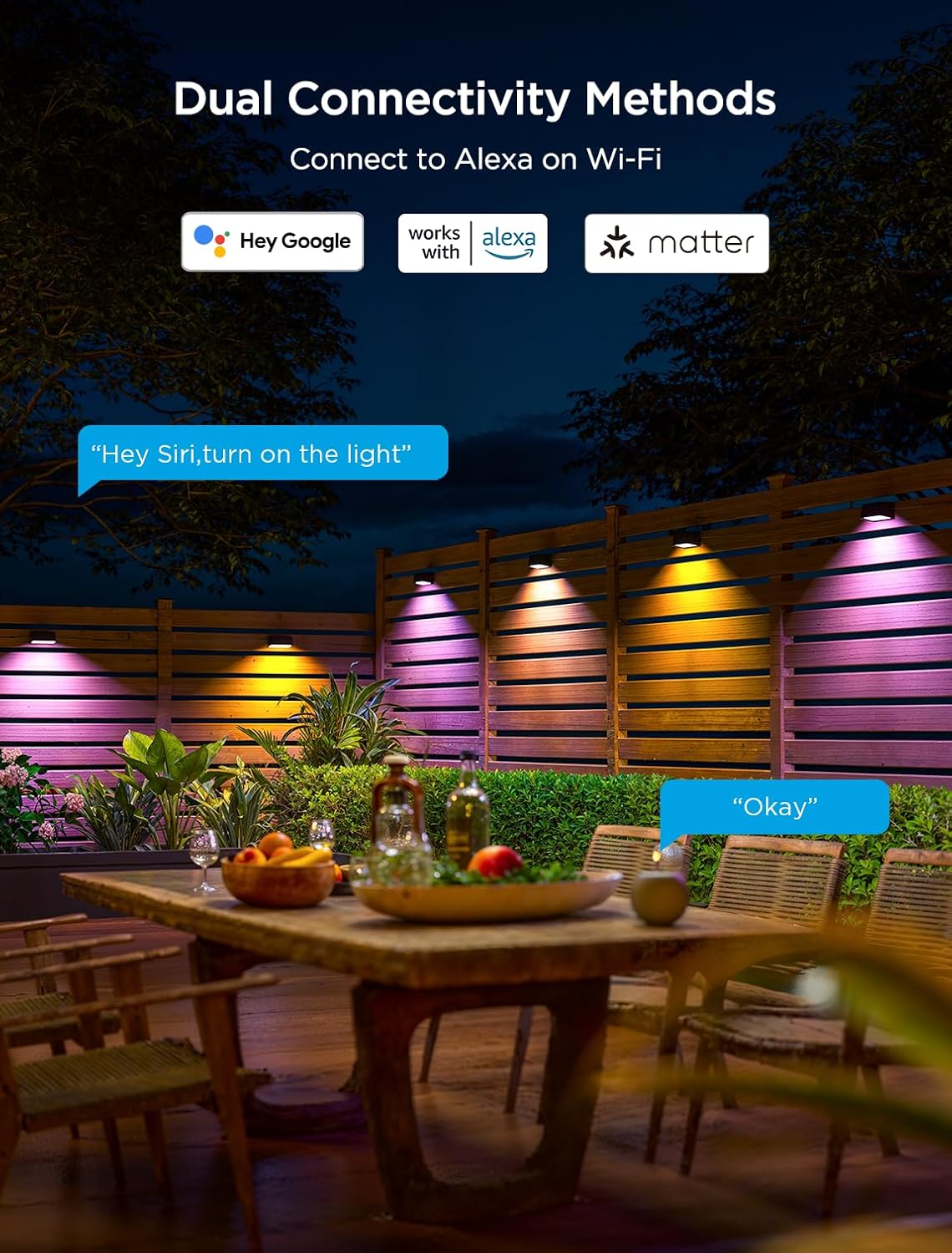 Govee Outdoor Deck Lights, Smart WiFi Outdoor Lights Work with Alexa, Google, Matter, App Control, Wired 18 Packs (112ft)