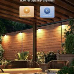 Govee Outdoor Deck Lights, Smart WiFi Outdoor Lights Work with Alexa, Google, Matter, App Control, Wired 18 Packs (112ft)