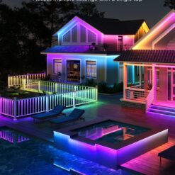 Govee Outdoor LED Strip Lights RGBIC with Warm and Cold White, 98.4ft 2.4G WiFi Smart Outdoor Lights, IP65 Waterproof, Work with Alexa and Google Assistant, App Control, for Porch, Patio, Eave, Party