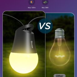 Govee Smart Outdoor String Lights 2, 144ft Outdoor Lights with Dimmable Warm White LED Bulbs, 47 Scene Modes for Patio, Backyard, Balcony, IP65 Waterproof, Works with Alexa, App Control