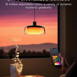 Govee Pendant Light for Kitchen Island, Three-Layer RGBIC Smart Lighting, Matter Compatible, 1300LM 2700K-6500K Dimmable Black Hanging Light Fixture Works with Alexa, Adjustable Height for Dining Room