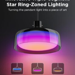 Govee Pendant Light for Kitchen Island, Three-Layer RGBIC Smart Lighting, Matter Compatible, 1300LM 2700K-6500K Dimmable Black Hanging Light Fixture Works with Alexa, Adjustable Height for Dining Room
