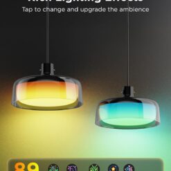 Govee Pendant Light for Kitchen Island, Three-Layer RGBIC Smart Lighting, Matter Compatible, 1300LM 2700K-6500K Dimmable Black Hanging Light Fixture Works with Alexa, Adjustable Height for Dining Room