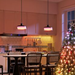 Govee Pendant Light for Kitchen Island, Three-Layer RGBIC Smart Lighting, Matter Compatible, 1300LM 2700K-6500K Dimmable Black Hanging Light Fixture Works with Alexa, Adjustable Height for Dining Room