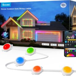 Govee Outdoor LED Strip Lights, 45 RGBIC LED Lights 100FT String Lights with 65 Scene Modes, Work with Alexa, Google, APP Control, IP65 Waterproof